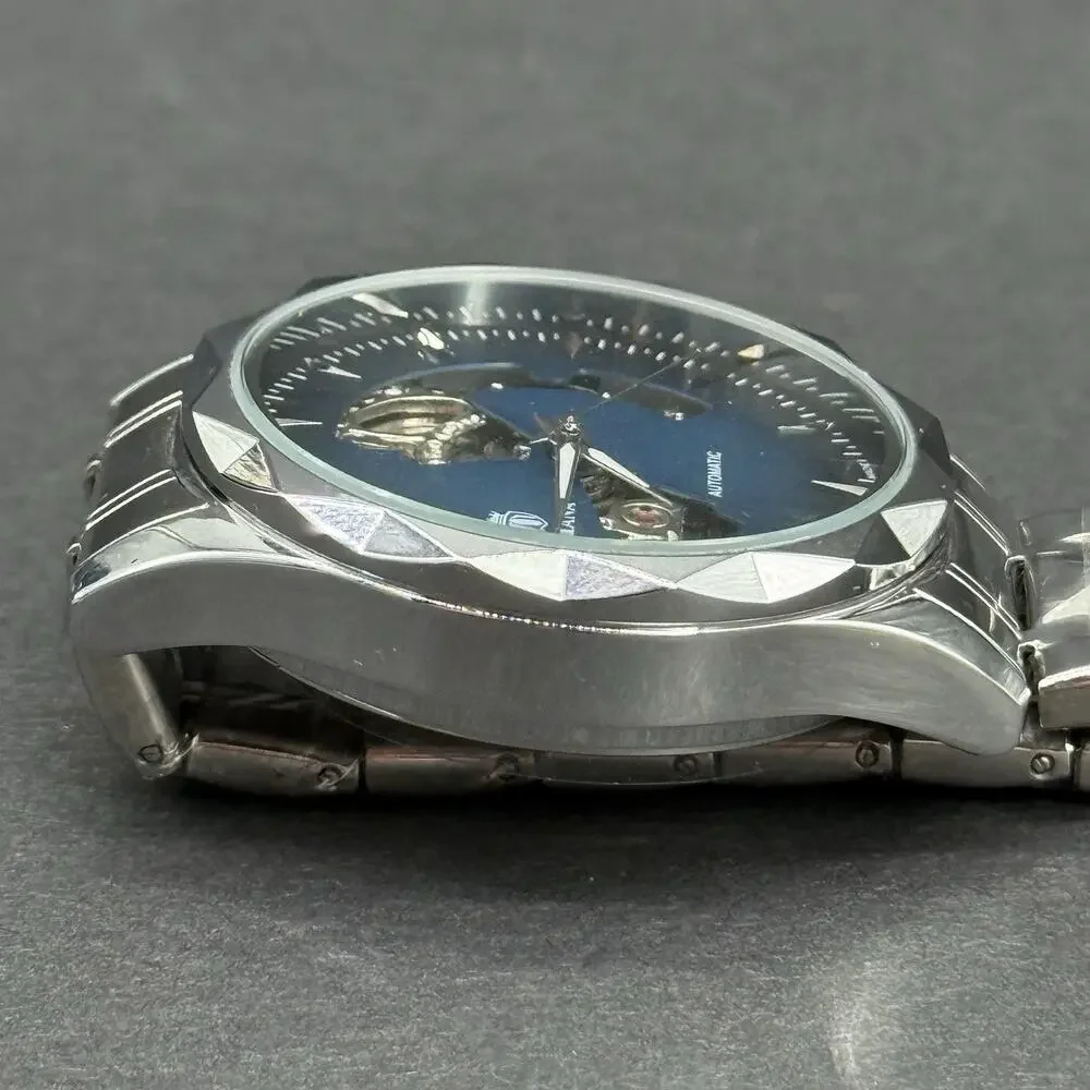 AIMANA Automatic Mechanical Watch Black Open Heart Dial Exhibition Caseback